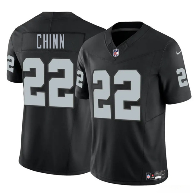 Personalized Men’s Las Vegas Raiders #22 Jeremy Chinn Black 2025 F.U.S.E. Stitched Football Jersey