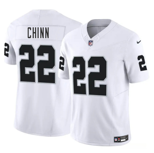 Personalized Men’s Las Vegas Raiders #22 Jeremy Chinn White 2025 F.U.S.E. Stitched Football Jersey