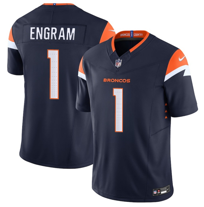 Personalized Men’s Denver Broncos #1 Evan Engram Navy 2024 F.U.S.E. Alternate Limited Stitched Football Jersey