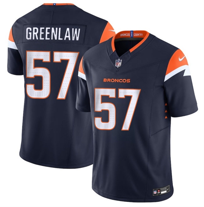 Personalized Men’s Denver Broncos #57 Dre Greenlaw Navy 2024 F.U.S.E. Alternate Limited Stitched Football Jersey