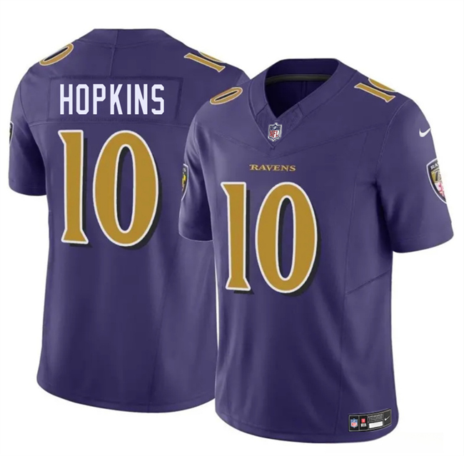 Personalized Men’s Baltimore Ravens #10 DeAndre Hopkins Purple 2025 F.U.S.E. Limited Football Jersey
