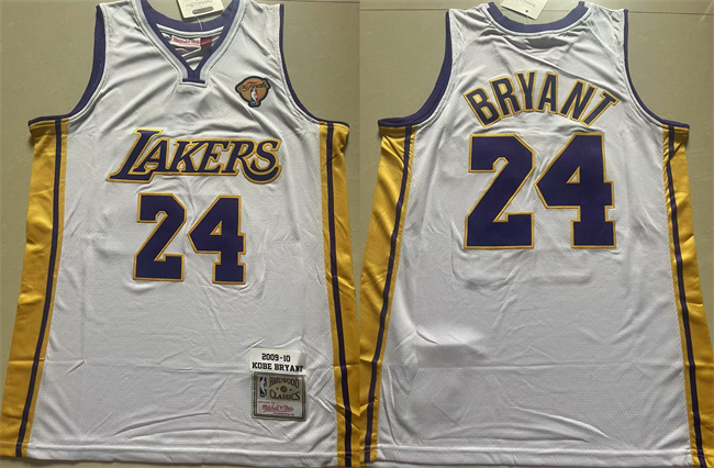 Personalized Men’s Los Angeles Lakers #24 Kobe Bryant White 2009-10 Stitched Basketball Jersey