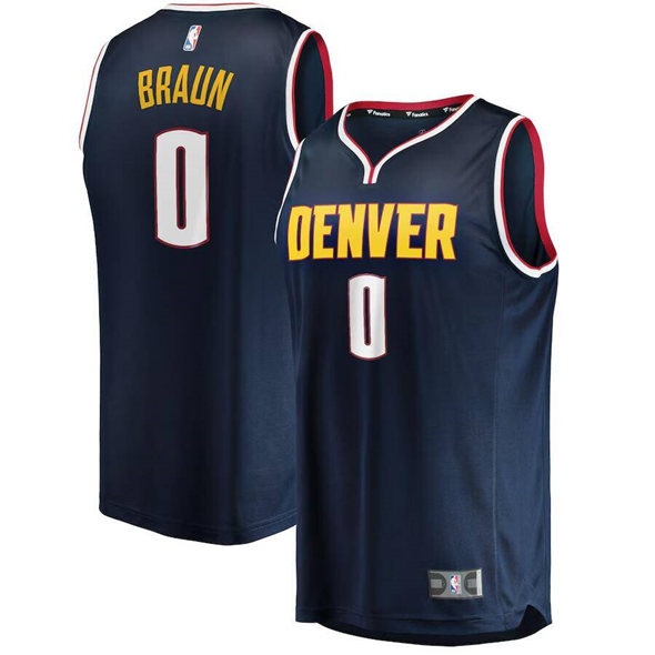 Personalized Men’s Denver Nuggets #0 Christian Braun 2022 Navy Icon Edition Stitched Basketball Jersey