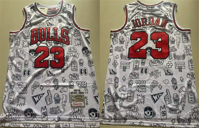 Personalized Men’s Chicago Bulls #23 Michael Jordan White 1997-98 Stitched Basketball Jersey