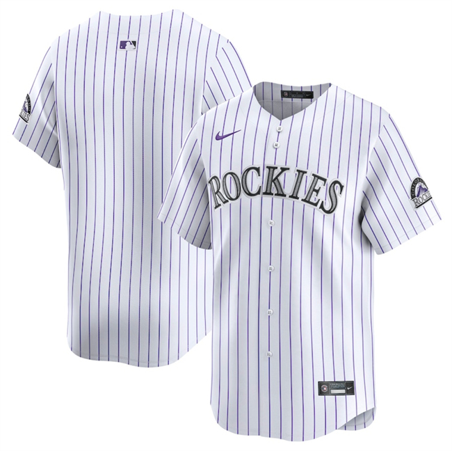 Personalized Men’s Colorado Rockies Blank White Home Limited Stitched Baseball Jersey