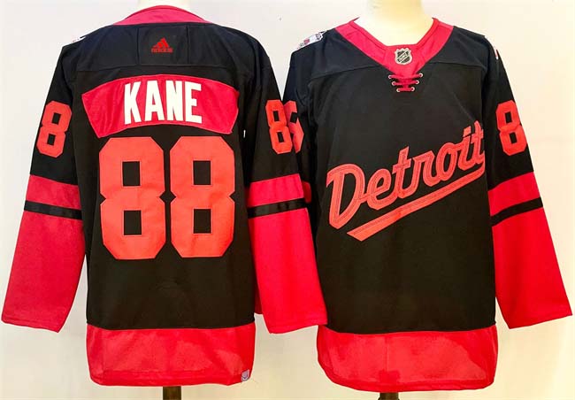 Personalized Men’s Detroit Red Wings #88 Patrick Kane Black 2024-25 Stitched Jersey