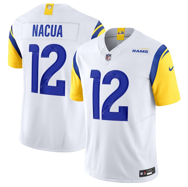 Personalized Women’s Los Angeles Rams #12 Puka Nacua White 2024 F.U.S.E. Untouchable Stitched Jersey(Run Small)