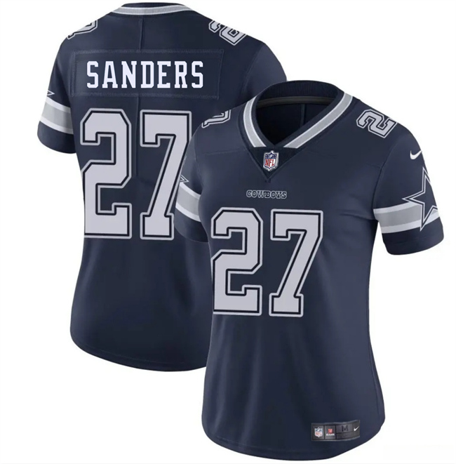 Personalized Women’s Dallas Cowboys #27 Miles Sanders Navy 2025 Limited Stitched Football Jersey(Run Small)
