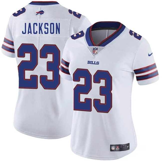 Personalized Women’s Buffalo Bills #23 Dane Jackson White Stitched Football Jersey(Run Small)