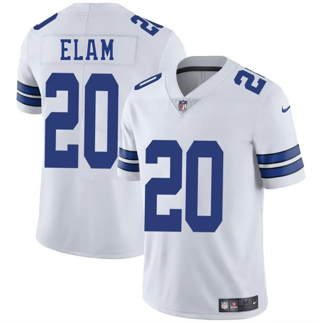 Personalized Men’s Dallas Cowboys #20 Kaiir Elam White 2025 Untouchable Limited Stitched Football Jersey