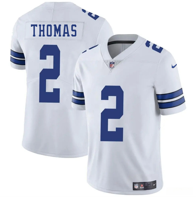 Personalized Men’s Dallas Cowboys #2 Juanyeh Thomas White 2025 Untouchable Limited Stitched Football Jersey