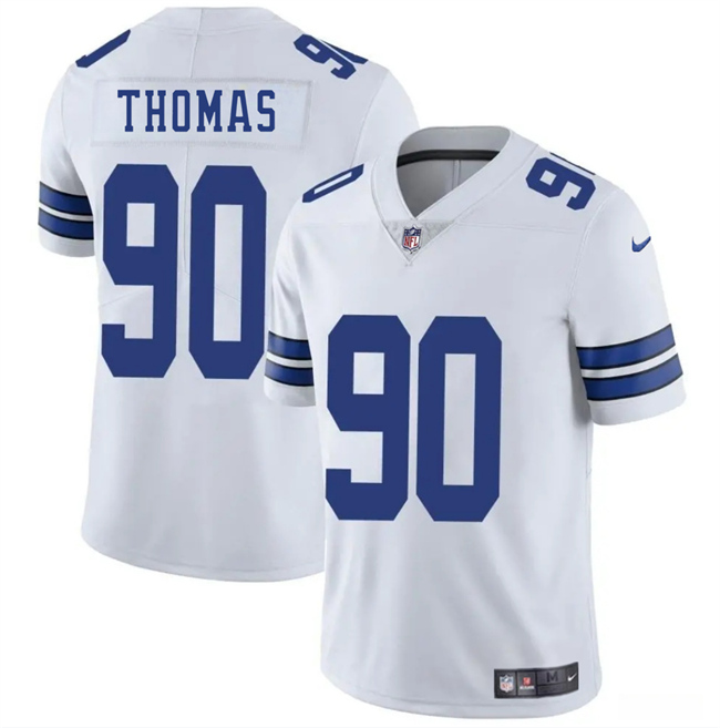 Personalized Men’s Dallas Cowboys #90 Solomon Thomas White 2025 Untouchable Limited Stitched Football Jersey