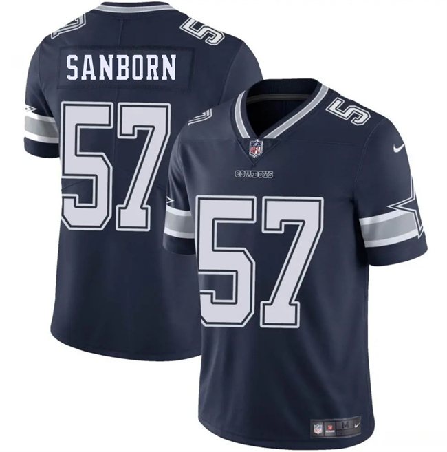 Personalized Men’s Dallas Cowboys #57 Jack Sanborn Navy Blue 2025 Untouchable Limited Stitched Football Jersey