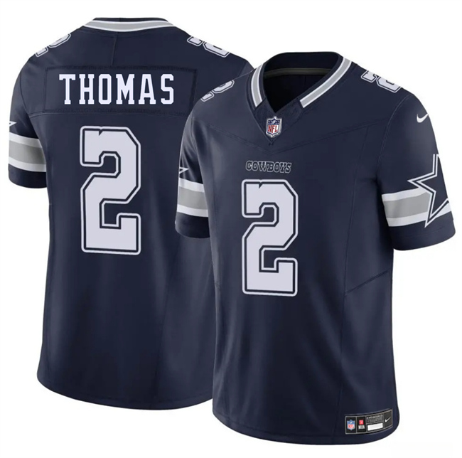 Personalized Men’s Dallas Cowboys #2 Juanyeh Thomas Navy 2025 F.U.S.E Untouchable Limited Stitched Football Jersey