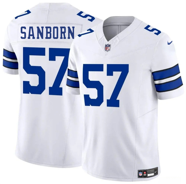 Personalized Men’s Dallas Cowboys #57 Jack Sanborn White 2025 F.U.S.E Untouchable Limited Stitched Football Jersey