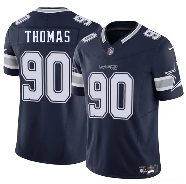 Personalized Men’s Dallas Cowboys #90 Solomon Thomas Navy 2025 F.U.S.E Untouchable Limited Stitched Football Jersey
