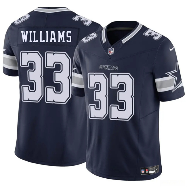 Personalized Men’s Dallas Cowboys #33 Javonte Williams Navy 2025 F.U.S.E Untouchable Limited Stitched Football Jersey