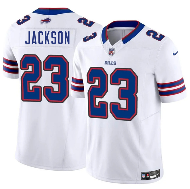 Personalized Men’s Buffalo Bills #23 Dane Jackson White 2025 F.U.S.E. Untouchable Limited Stitched Football Jersey