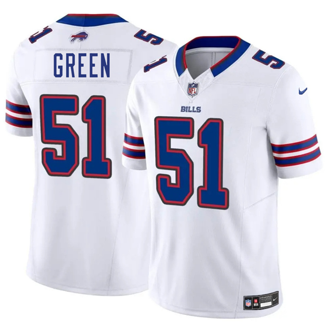 Personalized Men’s Buffalo Bills #51 Kendrick Green White 2025 F.U.S.E. Untouchable Limited Stitched Football Jersey