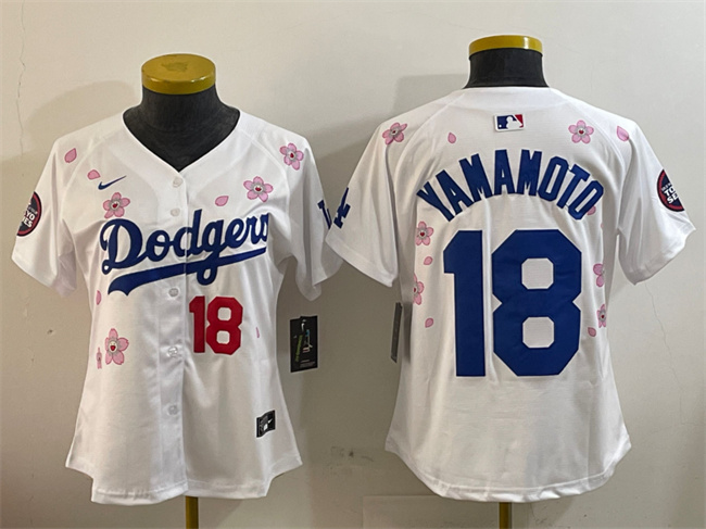 Personalized Youth Los Angeles Dodgers #18 Yoshinobu Yamamoto White 2025 Tokyo Series Limited Stitched Baseball Jersey