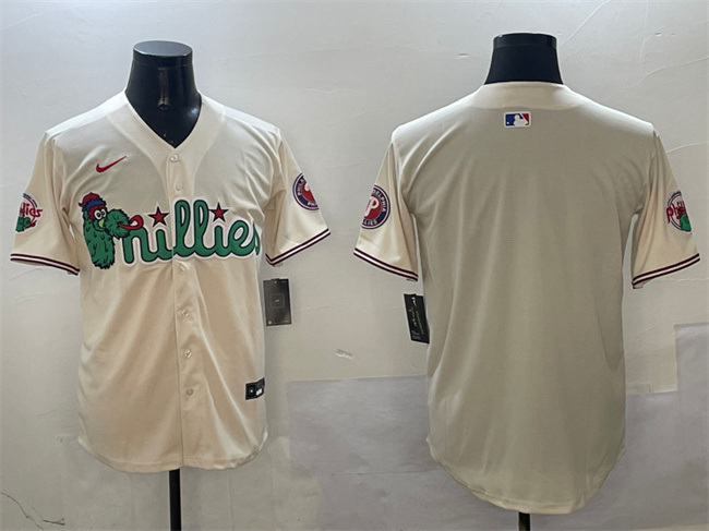 Personalized Men’s Philadelphia Phillies Blank Cream Phanatic Limited Stitched Jersey