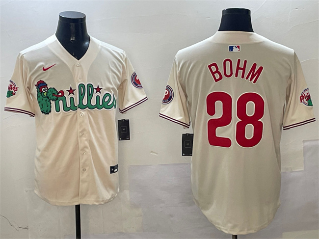 Personalized Men’s Philadelphia Phillies #28 Alec Bohm Cream Phanatic Limited Stitched Jersey