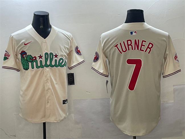 Personalized Men’s Philadelphia Phillies #7 Trea Turner Cream Phanatic Limited Stitched Jersey