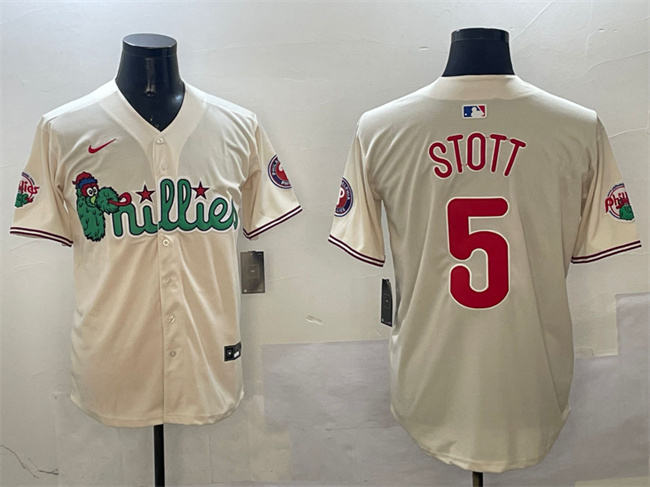 Personalized Men’s Philadelphia Phillies #5 Bryson Stott Cream Phanatic Limited Stitched Jersey