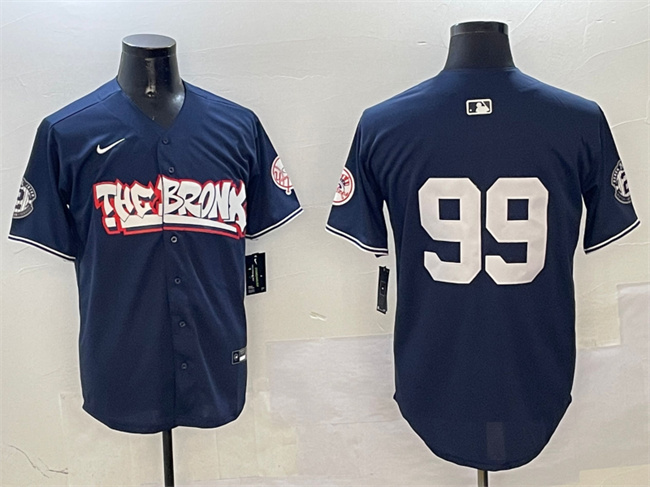 Personalized Men’s New York Yankees #99 Aaron Judge Navy Bronx Graffiti Limited Stitched Baseball Jersey