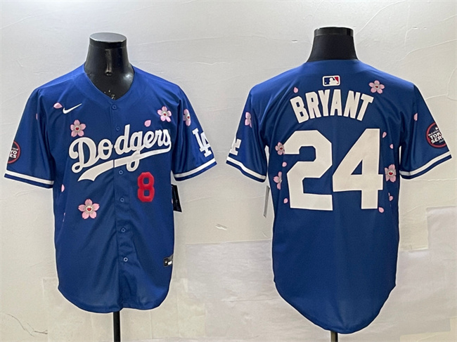 Personalized Men’s Los Angeles Dodgers Front #8 Back #24 Kobe Bryant Royal 2025 Tokyo Series Limited Stitched Baseball Jersey