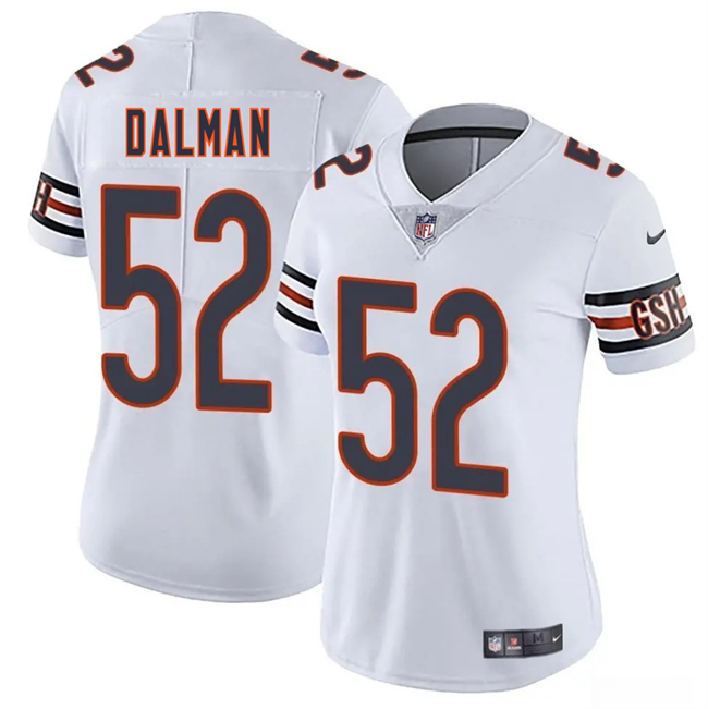 Personalized Women’s Chicago Bears #52 Drew Dalman White 2025 Stitched Jersey(Run Small)