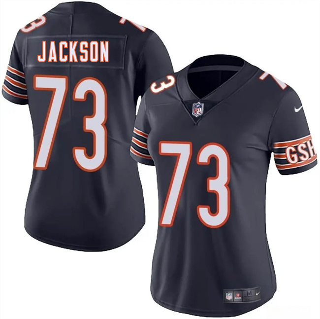 Personalized Women’s Chicago Bears #73 Jonah Jackson Navy 2025 Stitched Jersey(Run Small)