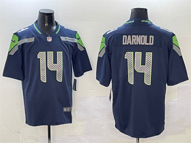 Personalized Men’s Seattle Seahawks #14 Sam Darnold Navy 2025 Limited Stitched Football Jersey