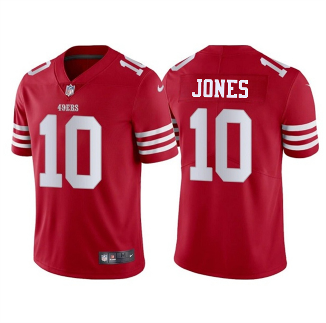 Personalized Men’s San Francisco 49ers #10 Mac Jones Red 2025 Untouchable Limited Stitched Football Jersey