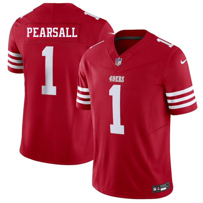Personalized Men’s San Francisco 49ers #1 Ricky Pearsall Red 2025 F.U.S.E. Untouchable Limited Stitched Football Jersey