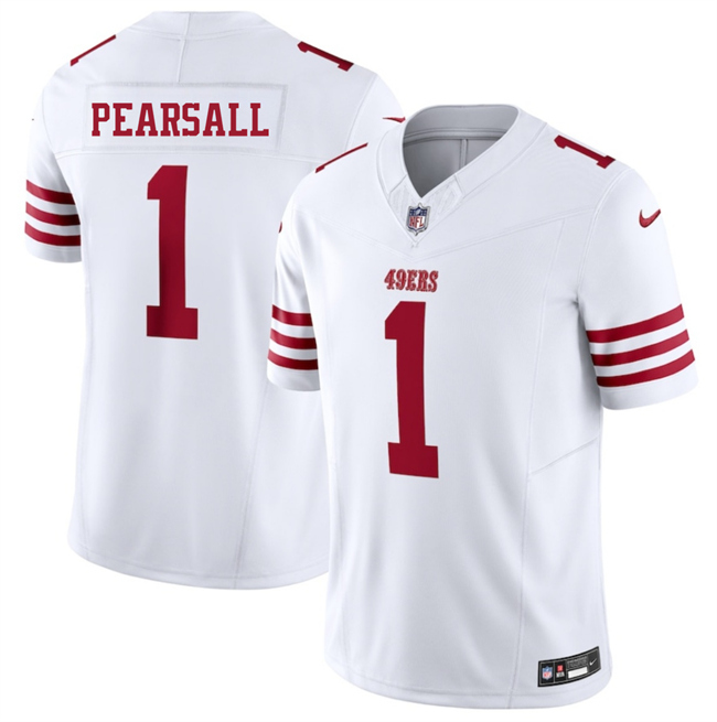 Personalized Men’s San Francisco 49ers #1 Ricky Pearsall White 2025 F.U.S.E. Untouchable Limited Stitched Football Jersey