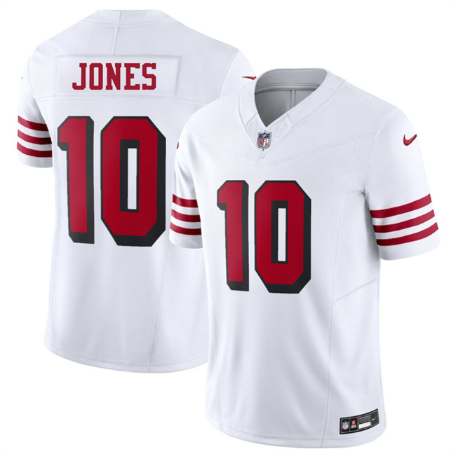 Personalized Men’s San Francisco 49ers #10 Mac Jones New White 2025 F.U.S.E. Untouchable Limited Stitched Football Jersey