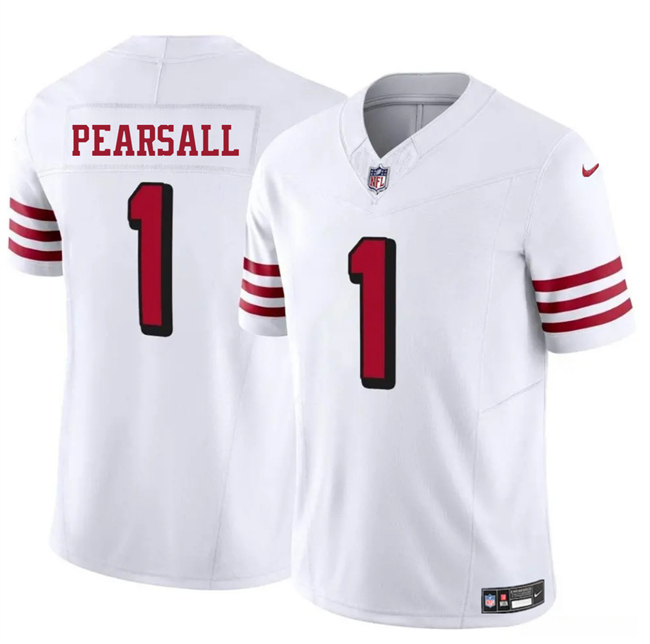 Personalized Men’s San Francisco 49ers #1 Ricky Pearsall New White 2025 F.U.S.E. Untouchable Limited Stitched Football Jersey