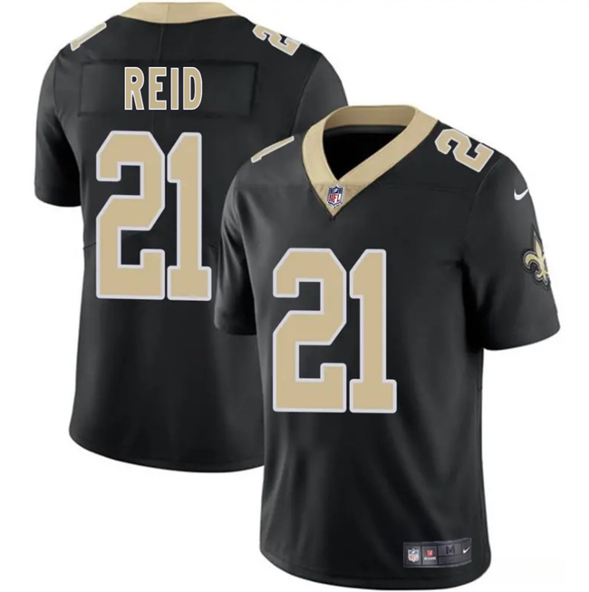 Personalized Men’s New Orleans Saints #21 Justin Reid Black 2025 Limited Stitched Football Jersey