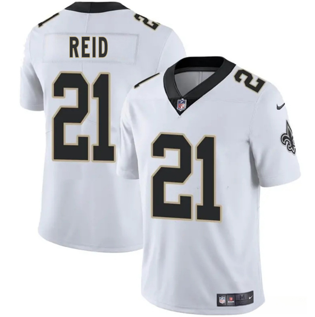 Personalized Men’s New Orleans Saints #21 Justin Reid White 2025 Limited Stitched Football Jersey