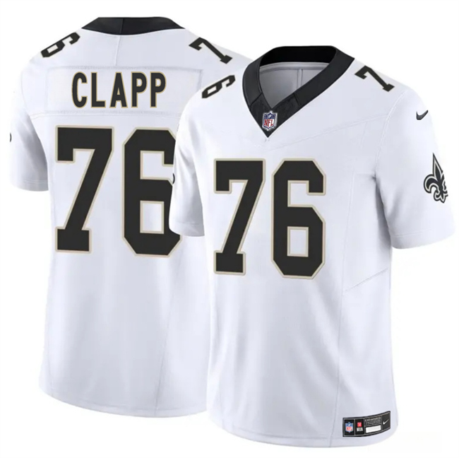 Personalized Men’s New Orleans Saints #76 Will Clapp White 2025 F.U.S.E Limited Stitched Football Jersey