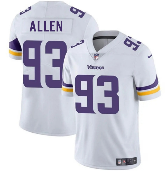 Personalized Men’s Minnesota Vikings #93 Jonathan Allen White 2025 Untouchable Limited Stitched Jersey