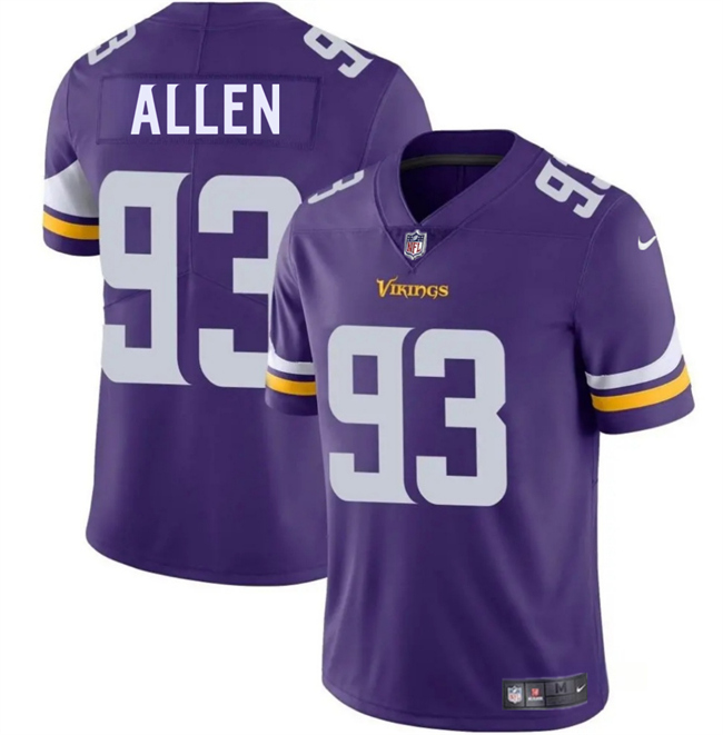 Personalized Men’s Minnesota Vikings #93 Jonathan Allen Purple 2025 Untouchable Limited Stitched Jersey
