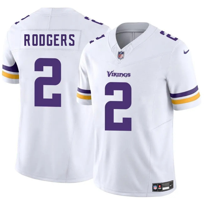 Personalized Men’s Minnesota Vikings #2 Isaiah Rodgers White 2025 F.U.S.E. Untouchable Limited Stitched Jersey
