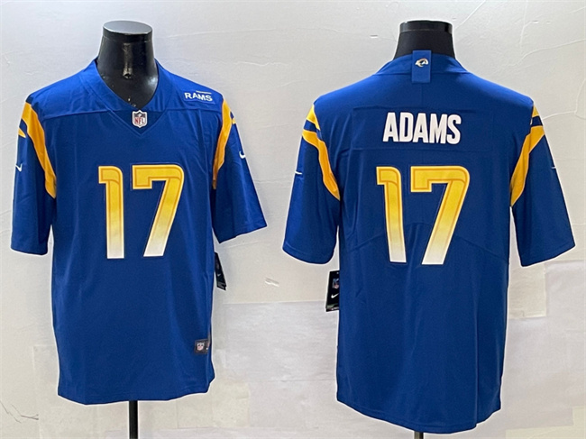 Personalized Men’s Los Angeles Rams #17 Davante Adams Blue 2024 Untouchable Stitched Football Jersey
