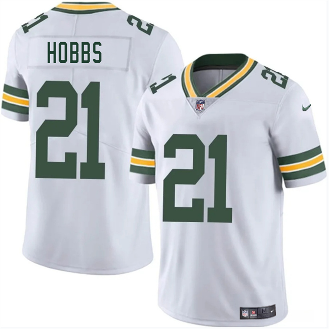 Personalized Men’s Green Bay Packers #21 Nate Hobbs White 2025 Untouchable Limited Stitched Jersey