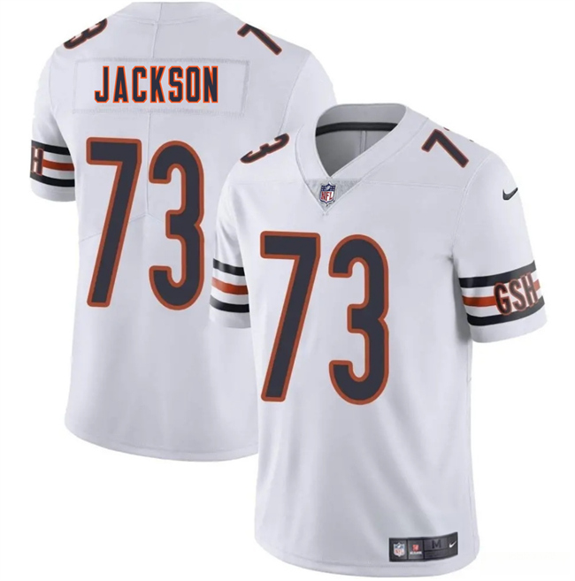 Personalized Men’s Chicago Bears #73 Jonah Jackson White 2025 Stitched Football Jersey