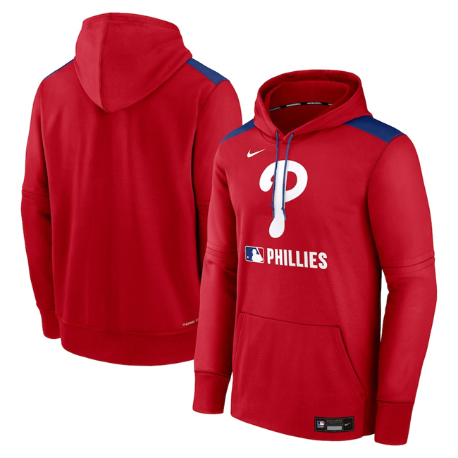 Personalized Men’s Philadelphia Phillies Red Collection Performance Pullover Hoodie