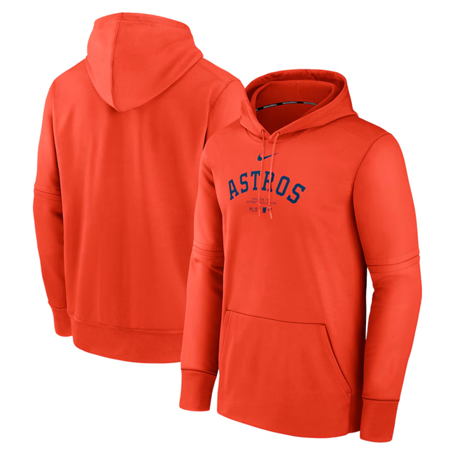 Personalized Men’s Houston Astros Orange Collection Practice Performance Pullover Hoodie