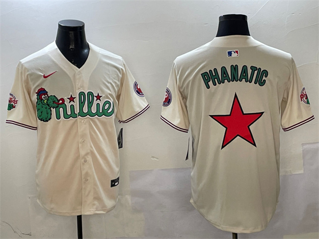 Personalized Men’s Philadelphia Phillies Phanatic Cream Limited Stitched Jersey
